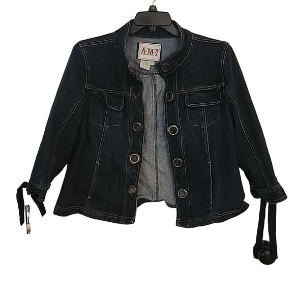 AMI Dark Wash Denim-Like Jacket, XL - Picture 1 of 7